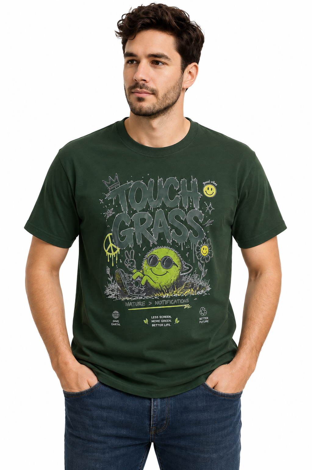 Touch Grass – Nature Tee Regular Fit T-Shirt