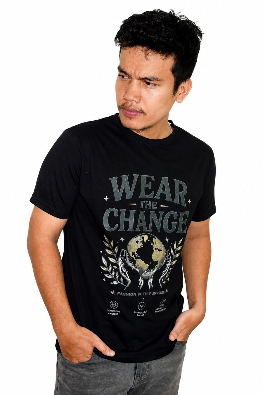 Wear The Change Regular Fit T-Shirt — Black