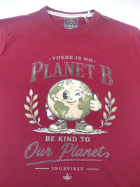 Planet B Regular Fit T-Shirt — Maroon