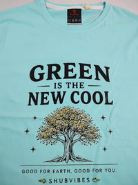 Green Is The New Cool Regular Fit T-Shirt — Mint Blue