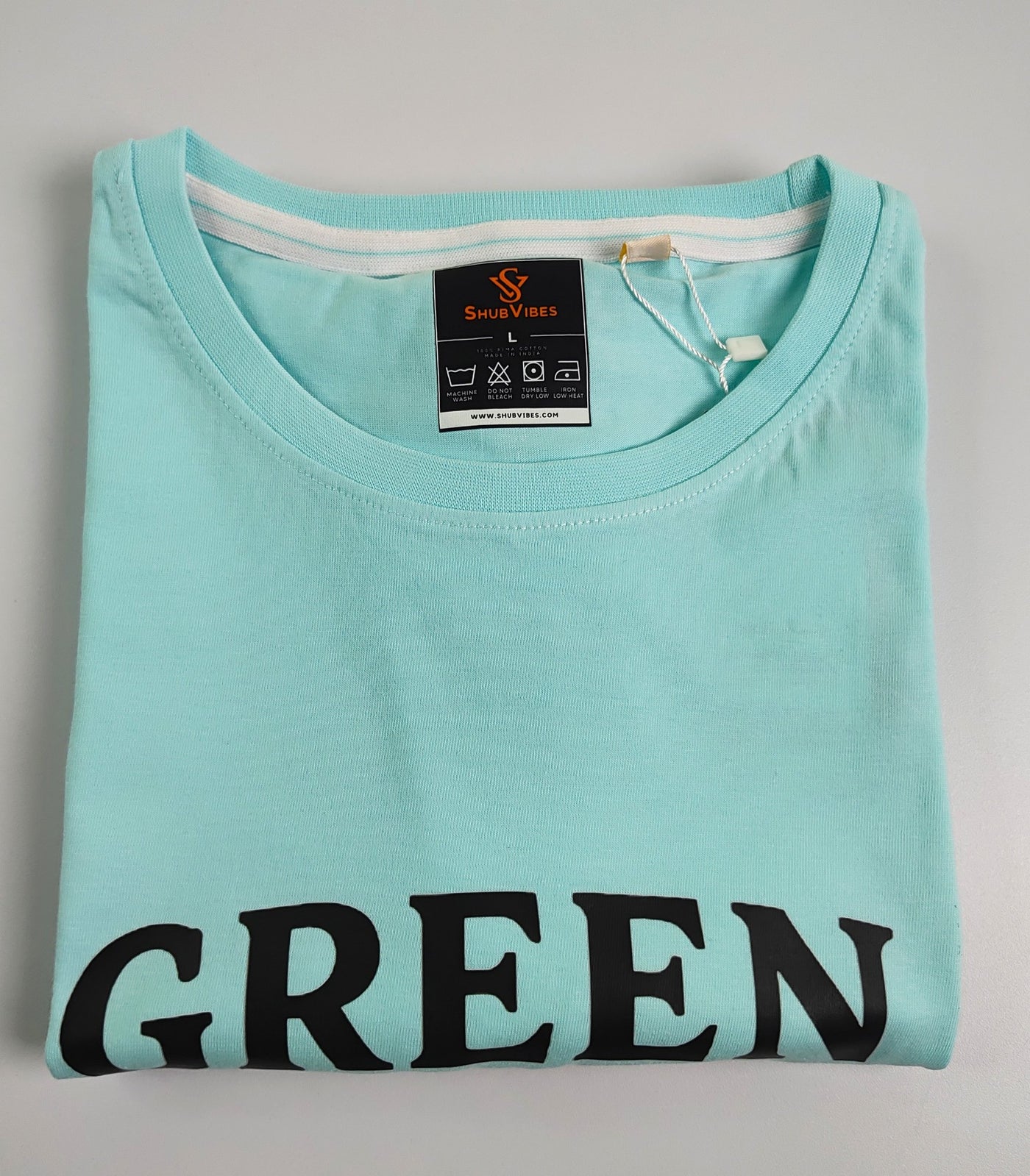 Green Is The New Cool Regular Fit T-Shirt — Mint Blue