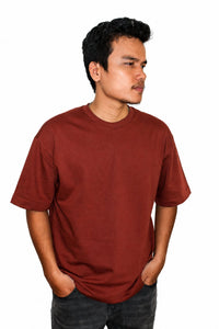 Rooted Oversized T-Shirt — Rust