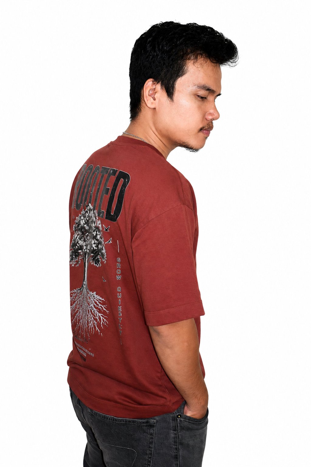 Rooted Oversized T-Shirt — Rust