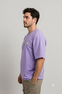 Cafe Poetry Oversized T-Shirt — Violet