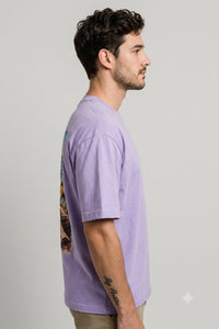 Cafe Poetry Oversized T-Shirt — Violet