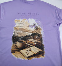 Cafe Poetry Oversized T-Shirt — Violet