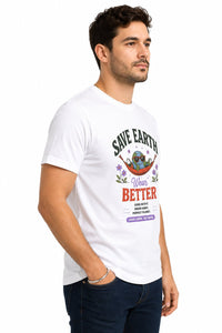 Save Earth Regular Fit T-Shirt — White