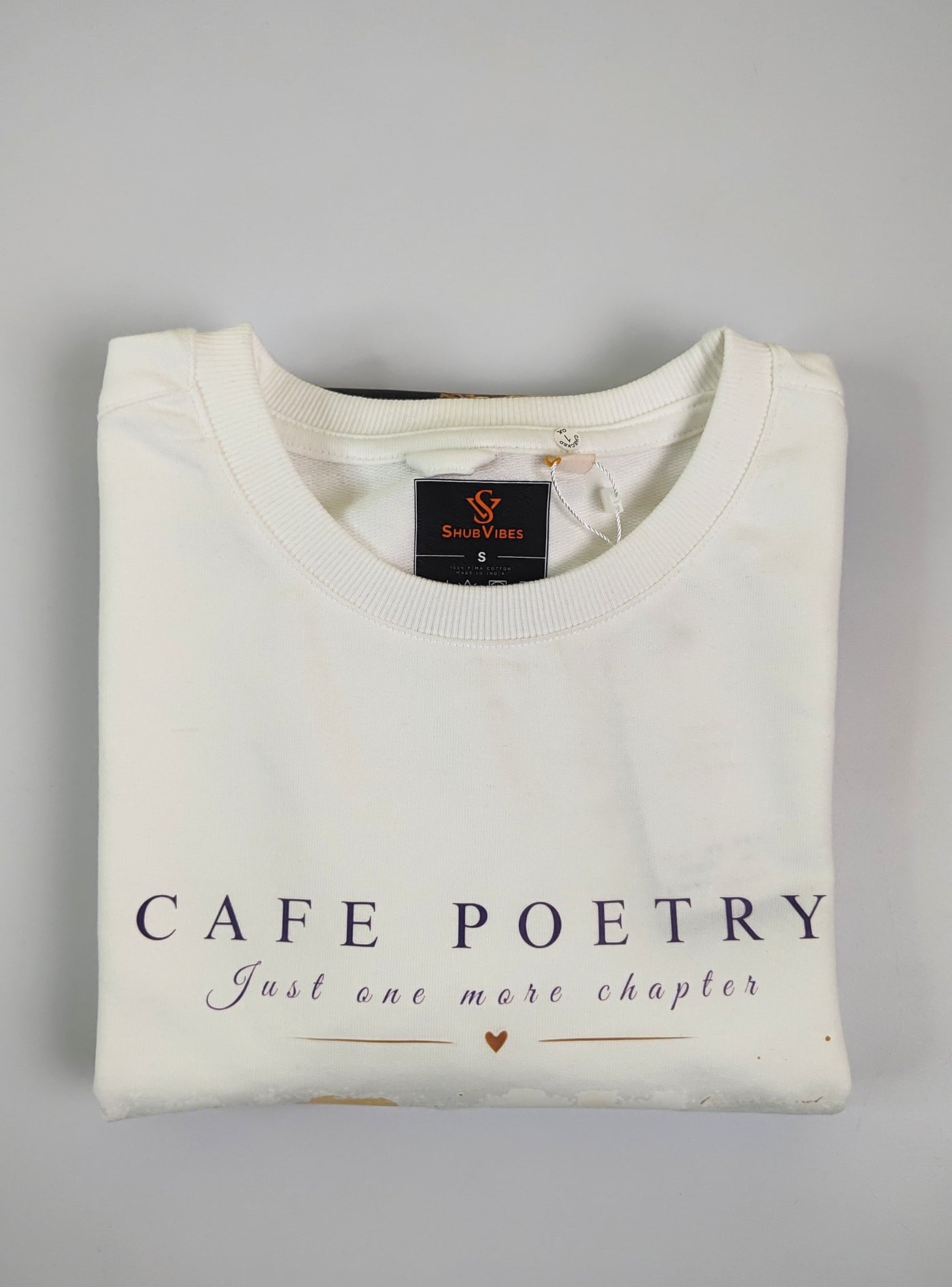 Cafe Poetry Oversized T-Shirt — White