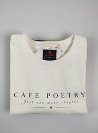 Cafe Poetry Oversized T-Shirt — White