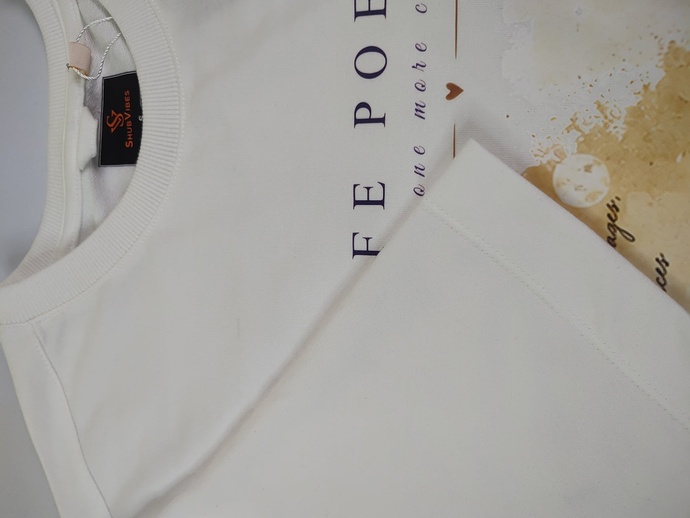 Cafe Poetry Oversized T-Shirt — White
