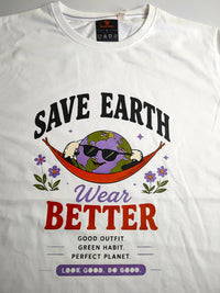 Save Earth Regular Fit T-Shirt — White