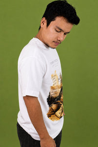 Cafe Poetry Oversized T-Shirt — White
