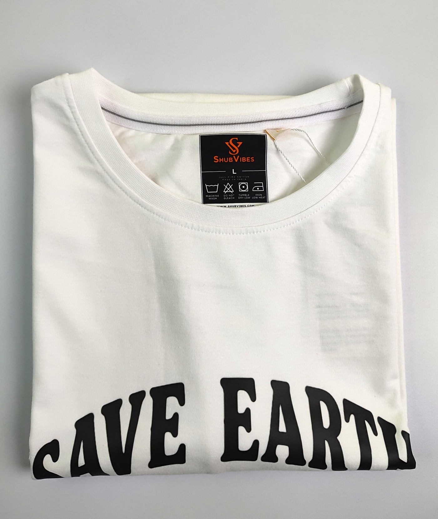Save Earth Regular Fit T-Shirt — White