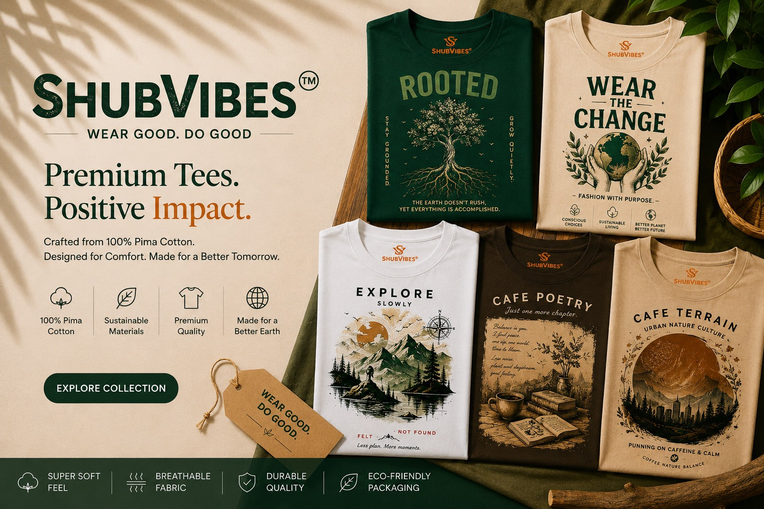 WEAR GOOD. DO GOOD. — Premium Pima Cotton. Nature-inspired Graphic Tees. Designed for Everyday Comfort.